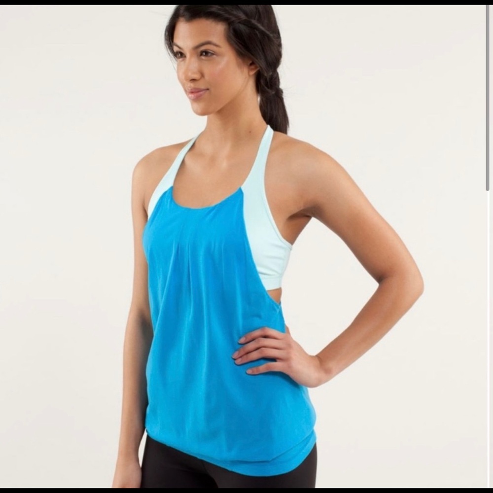 Lululemon blue tank top with built in sports bra